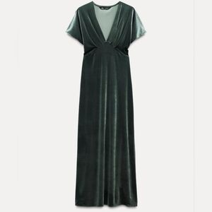 Elegant Green Velvet Dress